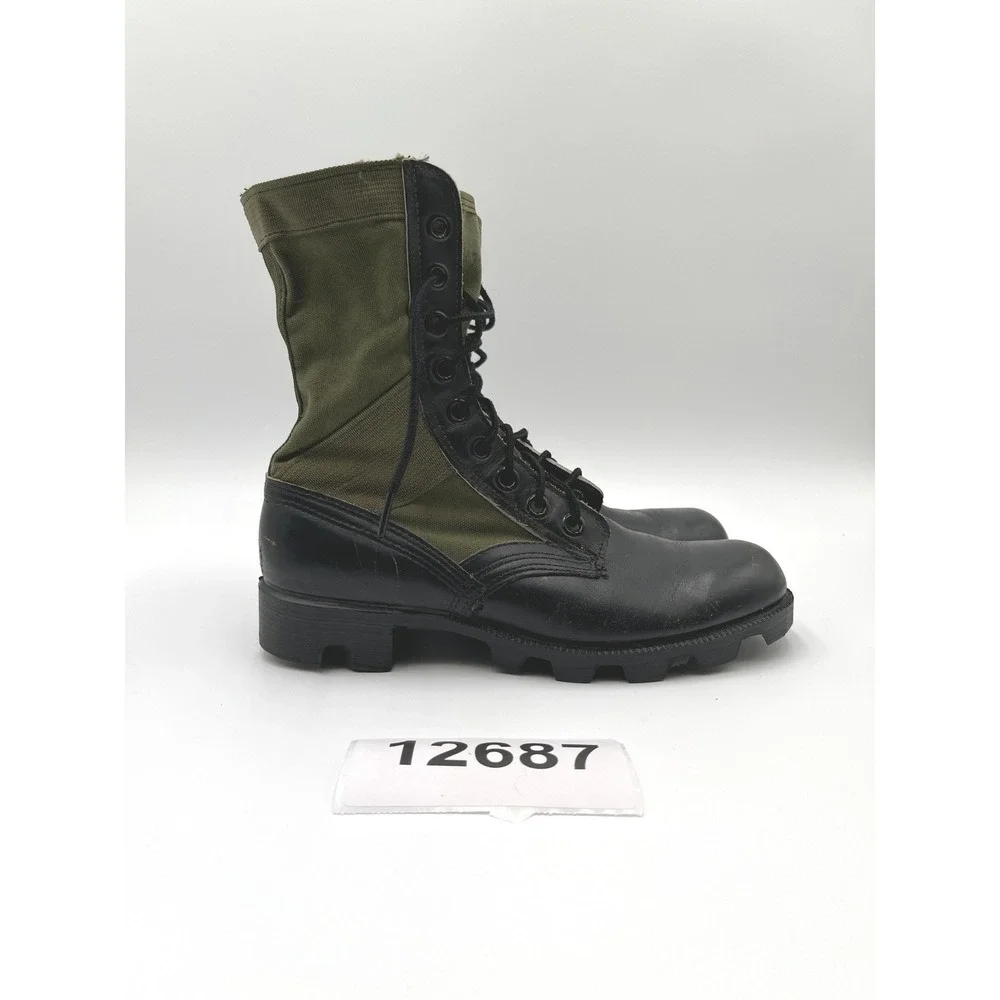 Ro-Search Jungle Boots Mens 7R Black Green Good Vintage Combat Tactical Surplu